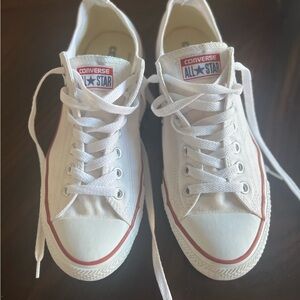 Converse White and Red Low-Top Sneakers